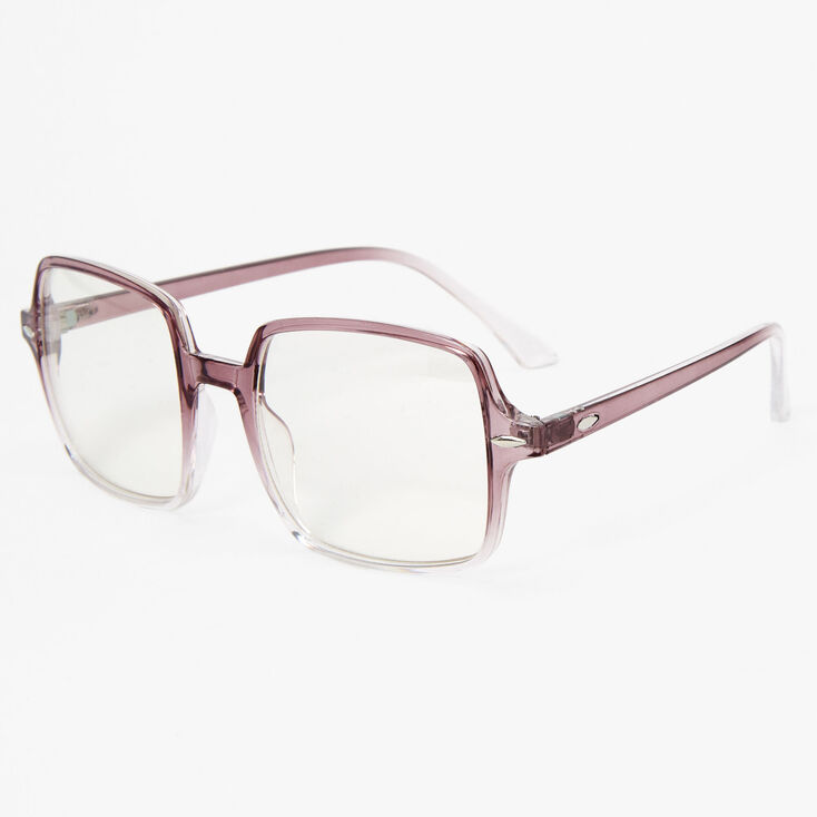 Purple Fade Rectangle Clear Lens Frames,