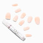 Nude Glitter Coffin Vegan Faux Nail Set - 24 Pack,
