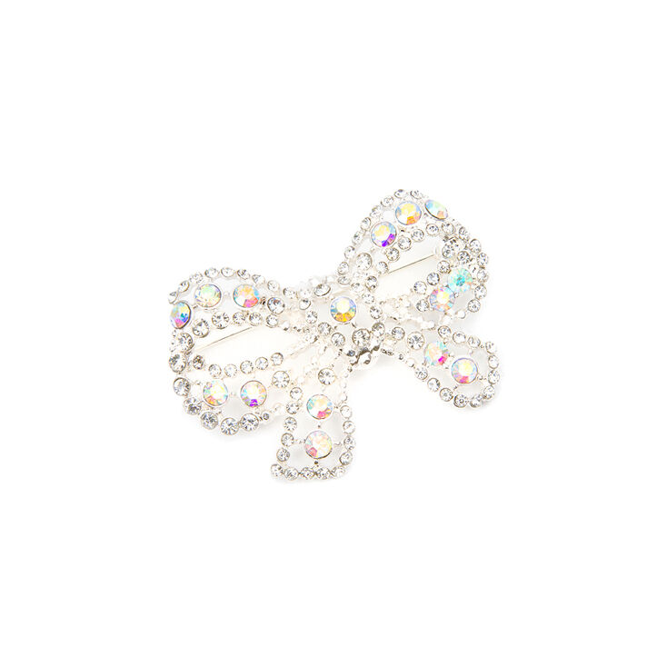 Iridescent Crystal Bow Bridal Brooch,