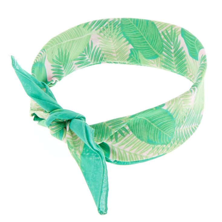 Green Leafage Bandana Headwrap,
