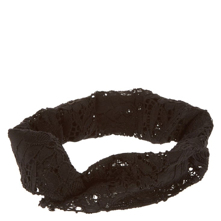Black Lace Knotted Head wrap,