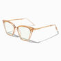 Translucent Rose Gold Beveled Cat Eye Clear Lens Frames,