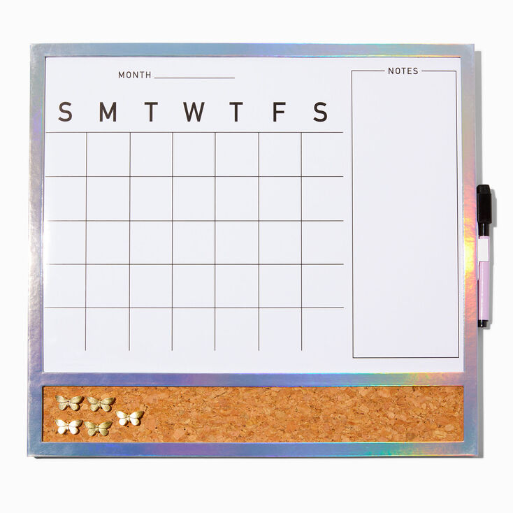 Framed Dry Erase Calendar Board - Iridescent,