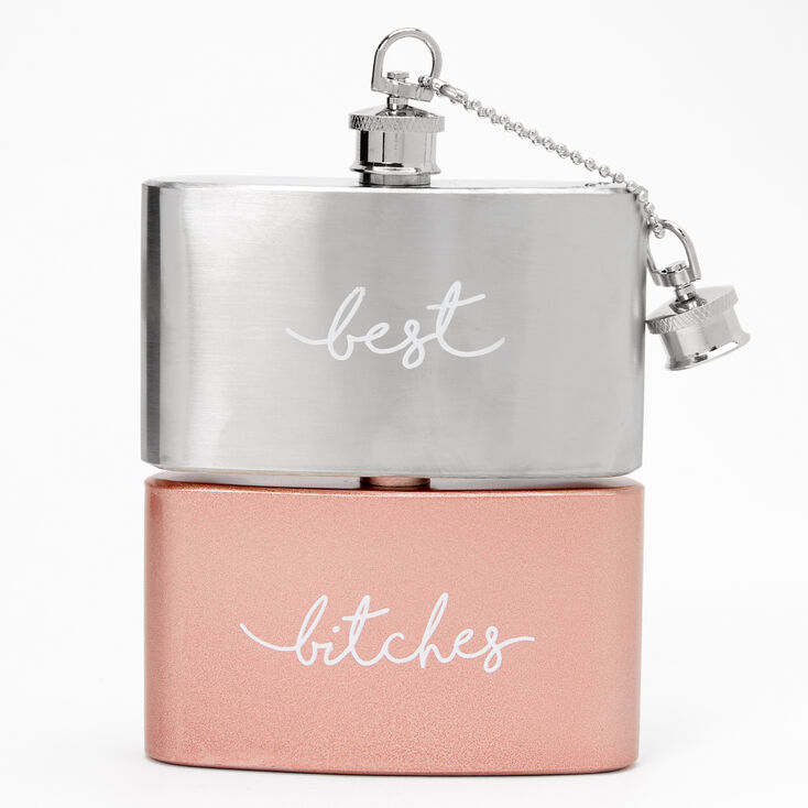 Best Bitches Two Piece Stacking Flask Set,