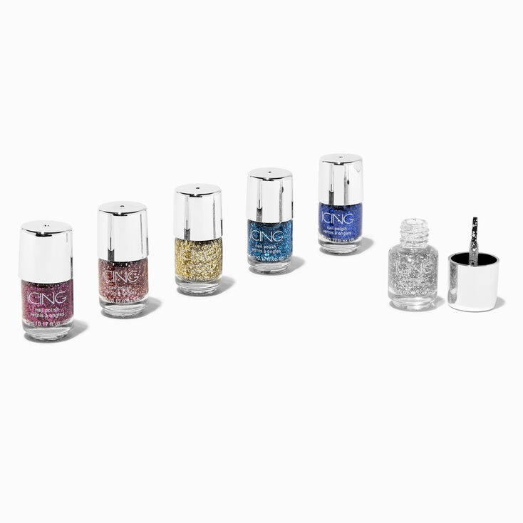 Glitter Mini Vegan Nail Polish Set - 6 Pack,