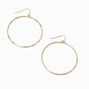 Gold-tone Circle Hoop 1&quot; Drop Earrings,