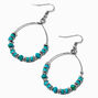 Turquoise Beaded Silver-tone 2&quot; Drop Earrings ,