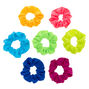 Small Neon Rainbow Hair Scrunchies - 7 Pack,