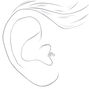 Silver Moon Star Flat Back Tragus Stud Earrings - 3 Pack,