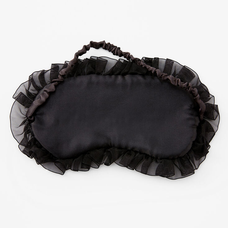 Black &amp; White Polka Dot Quilted Sleeping Mask,