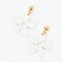 White Daisy 1&quot; Drop Earrings,