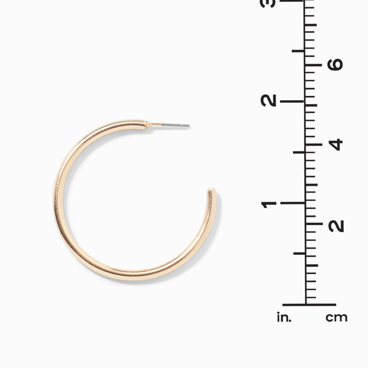 Gold-tone 40MM Post Back Hoop Earrings,