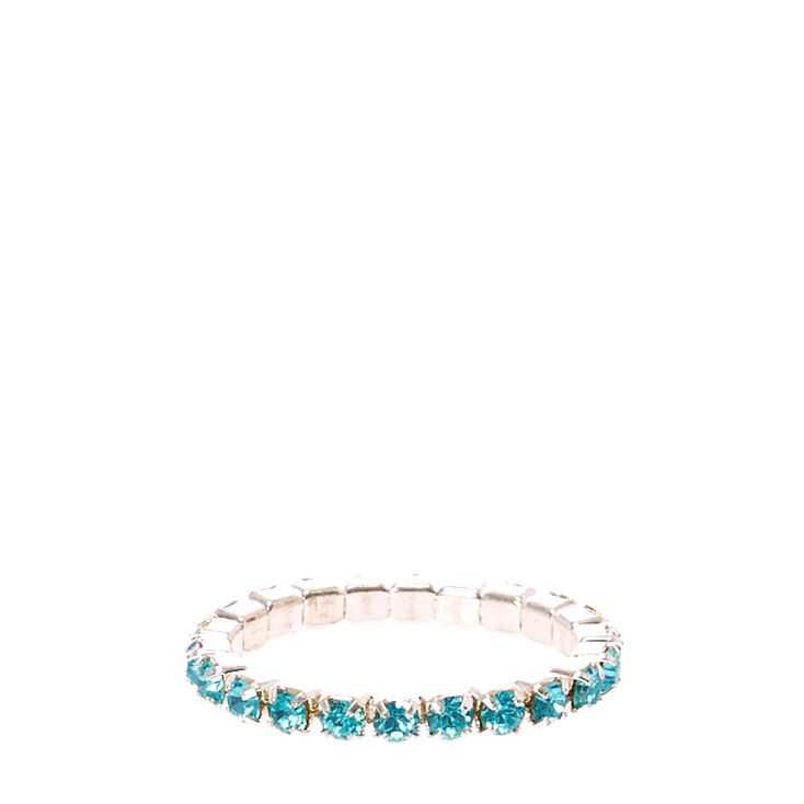 Blue Faux Crystal Stretch Toe Ring,