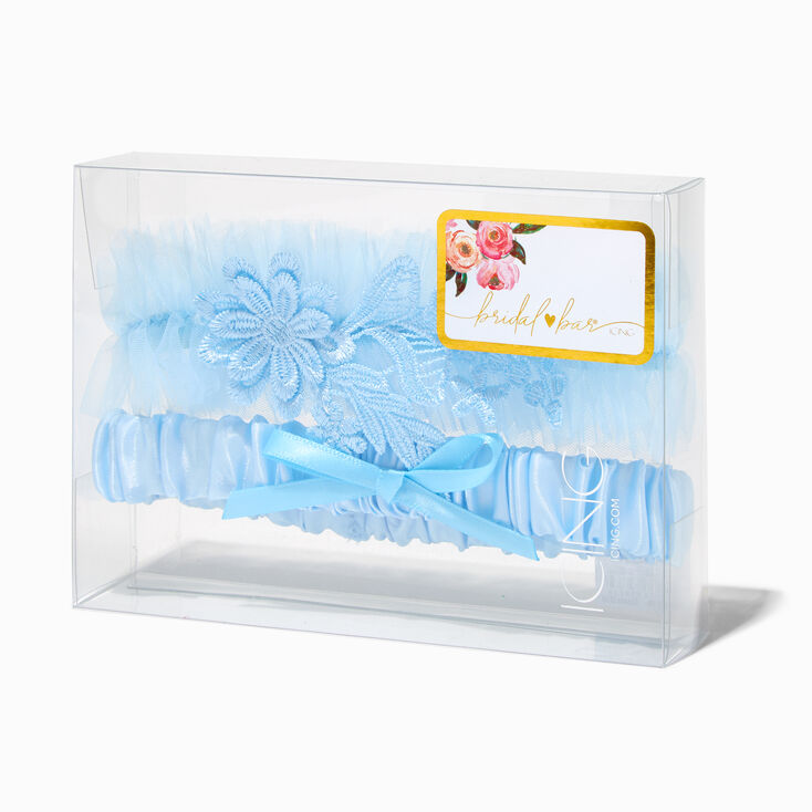Blue Floral Garter Set - 2 Pack,