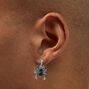 Black Gemstone Spider Clip-On Drop Earrings,