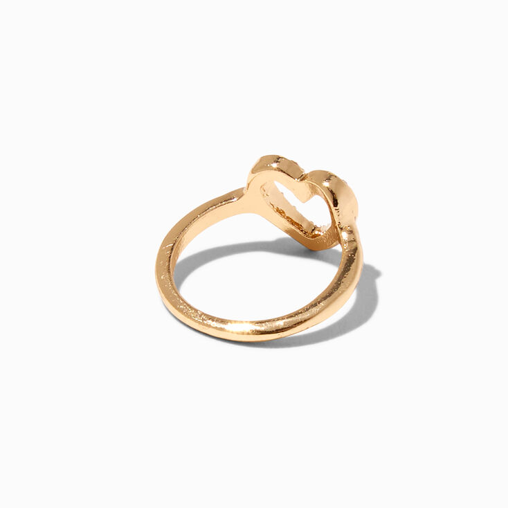 Gold Embellished Heart Cutout Midi Ring,