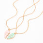 Big &amp; Lil Sis Pink &amp; Mint Heart Pendant Necklaces - 2 Pack,