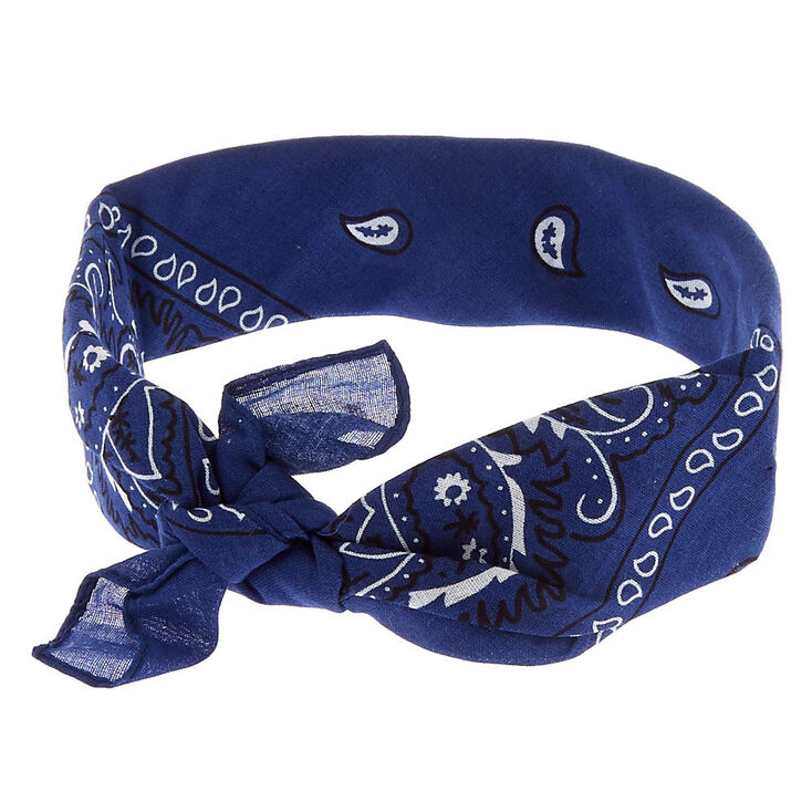 Blue Bandana Print Headwrap,
