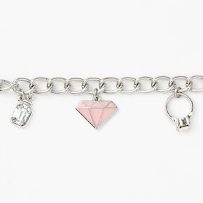 Silver Toggle Chain Link Charm Bracelet,