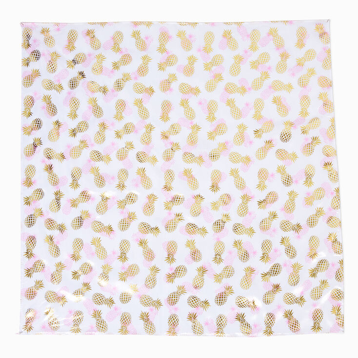 Gold Pineapple Silky Bandana Headwrap,