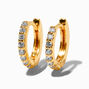 Icing Select 18k Yellow Gold Plating Pav&eacute; 8MM Clicker Hoop Earrings,