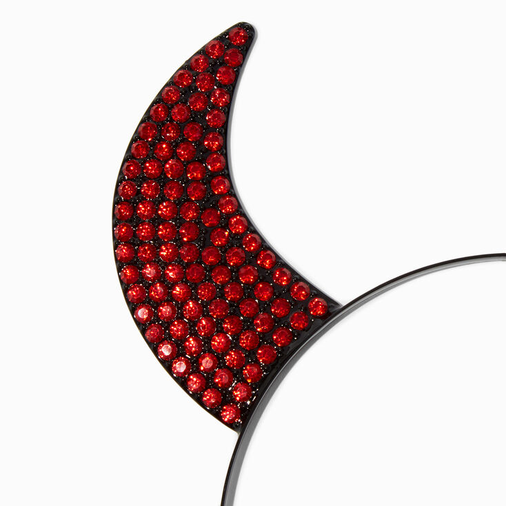 Red Gemstone Devil Horns Headband,