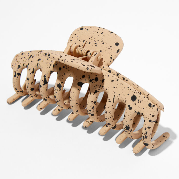 Splatter Paint Medium Hair Claw - Mocha Brown,
