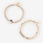 Yin Yang Symbol Gold Chain Bracelet Set - 2 Pack,