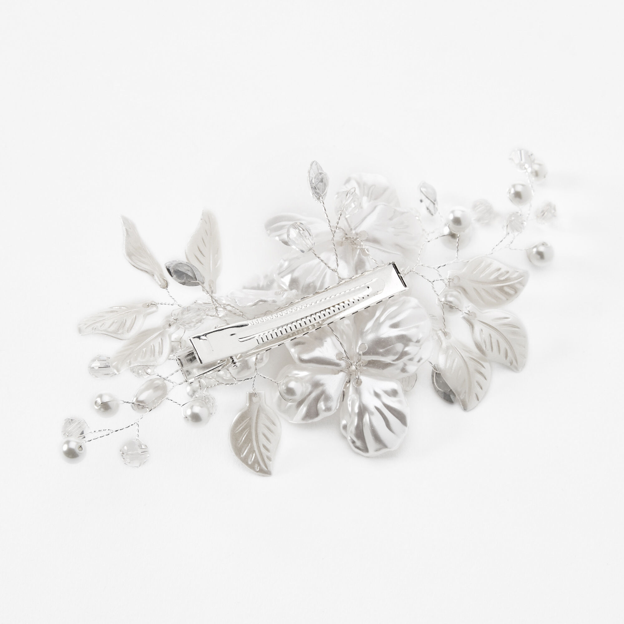 Silver flower outlet hair clip