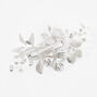 Pearlized Crystal Flower Hair Clip - White,