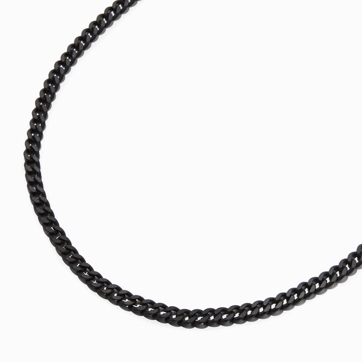 Black 3MM Curb Chain Necklace,