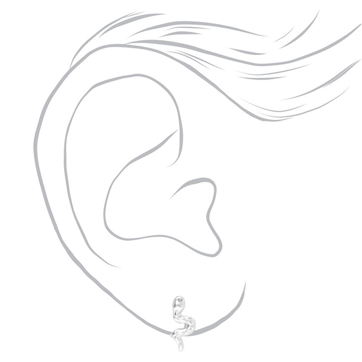 Sterling Silver Single Snake Stud Earring,