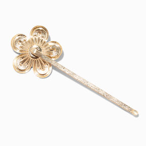 Gold Pearl Daisy Flower Hair Pins - 5 Pack,