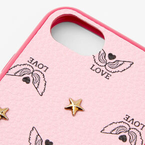 Pink Heart And Stars Phone Case - Fits iPhone 6/7/8/SE,