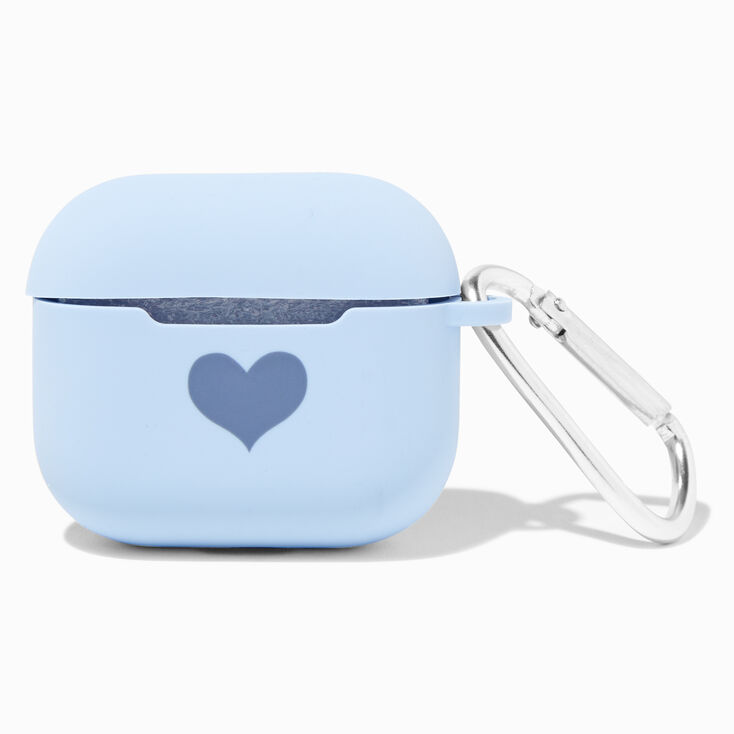 Baby Blue Heart Silicone Earbud Case Cover - Compatible With Apple AirPods&reg; 3,