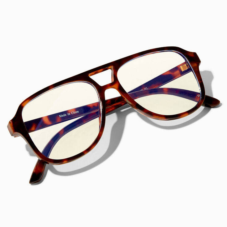 Blue Light Reducing Aviator Clear Lens Frames - Tortoiseshell,