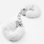 Embellished Furry White Handcuffs,