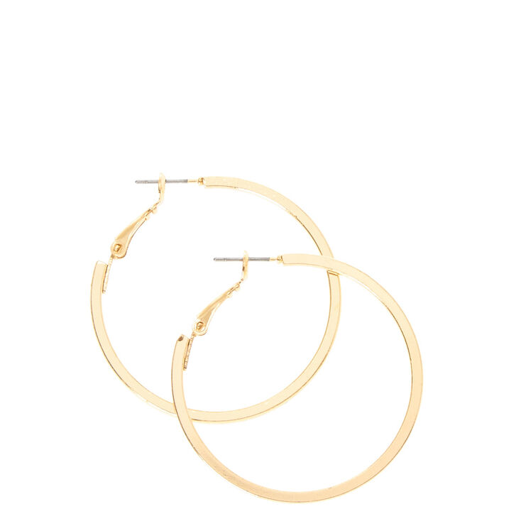 Squared Gold Hoop Earrings,