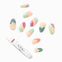 Multi Color Swirl Stiletto Vegan Faux Nail Set &#40;24 Pack&#41;,
