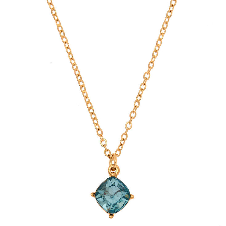 March Birthstone Pendant Necklace - Aquamarine,