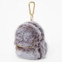 Furry Mini Backpack Keychain - Gray,