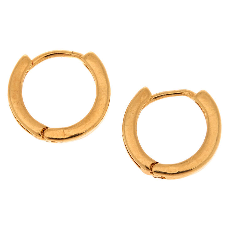18kt Gold Plated 12MM Huggie Hoop Earrings,