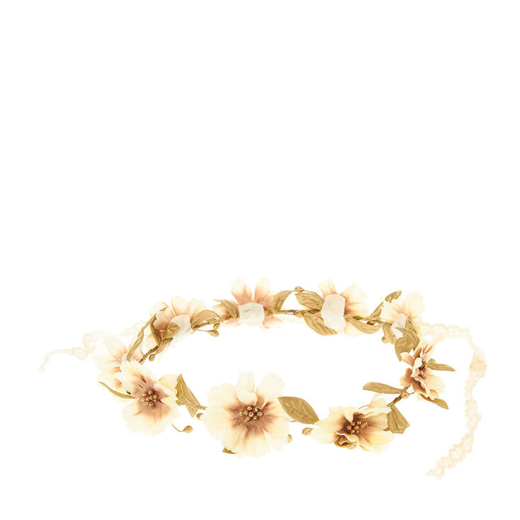 Gold Floral Flower Crown,