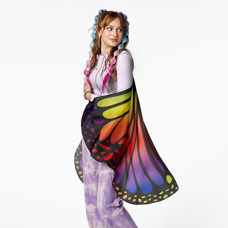 Rainbow Monarch Butterfly Wings Cape,