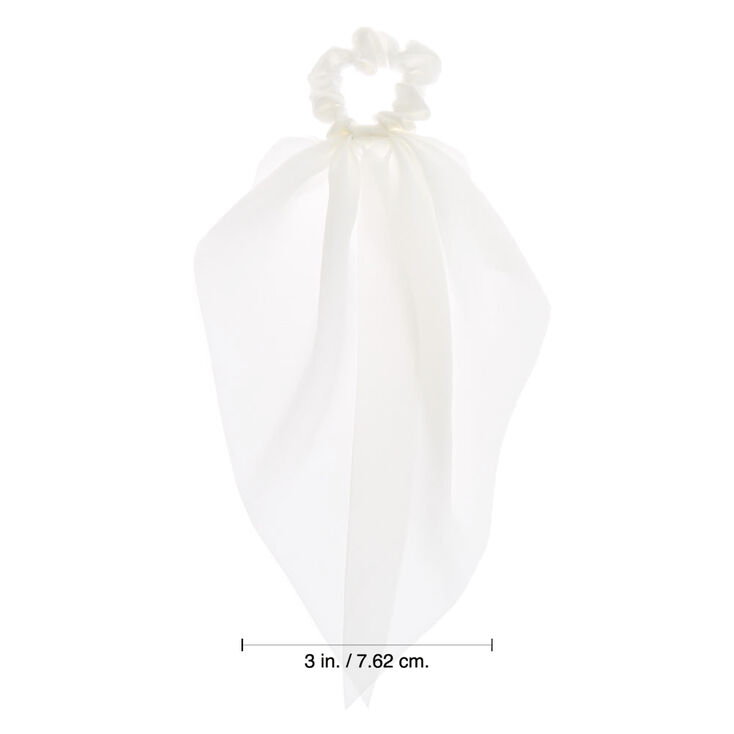 Small Hair Scrunchie Scarf - White,
