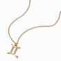 Gold Zodiac Symbol Pendant Necklace - Gemini,