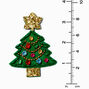 Gemstone &amp; Glitter Christmas Tree 3&quot; Drop Earrings,