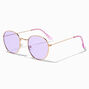 Purple Lens Gold Frame Sunglasses,