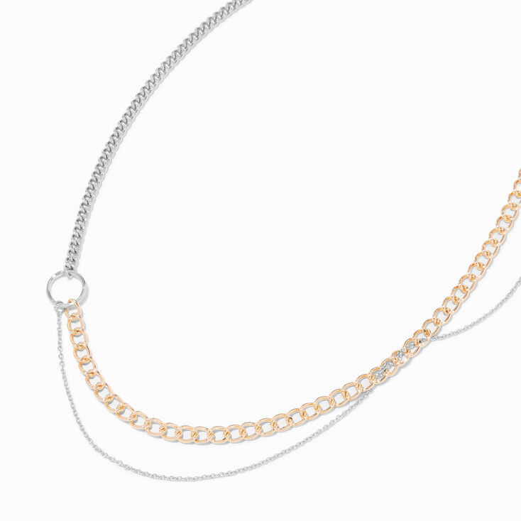 Mixed Metal Mixed Chain Necklace,