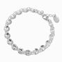 Silver-tone Cubic Zirconia Bubble Chain Bracelet,